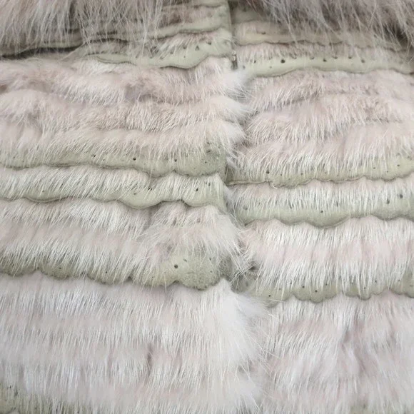 Christian Dior Fur Vest with Scalloped Suede Trim Blush Size US 4 - Picture 2 of 7